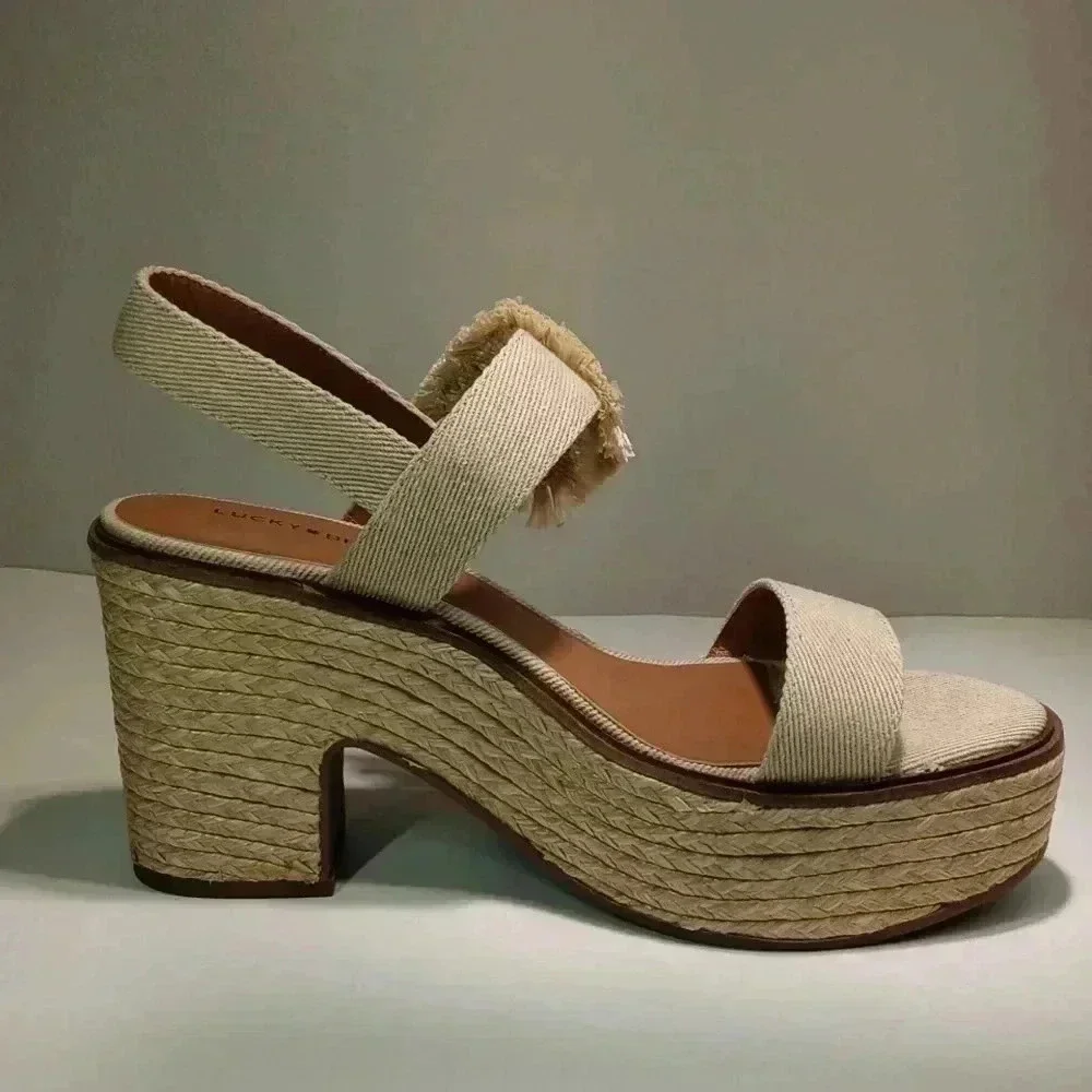 Lucky brand women's Yidris Espandrille platform sandal Healed